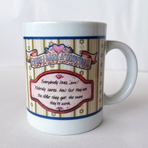 Vintage 1990s I Wish I Were a Teddy Bear Mug - Picture 2 of 8